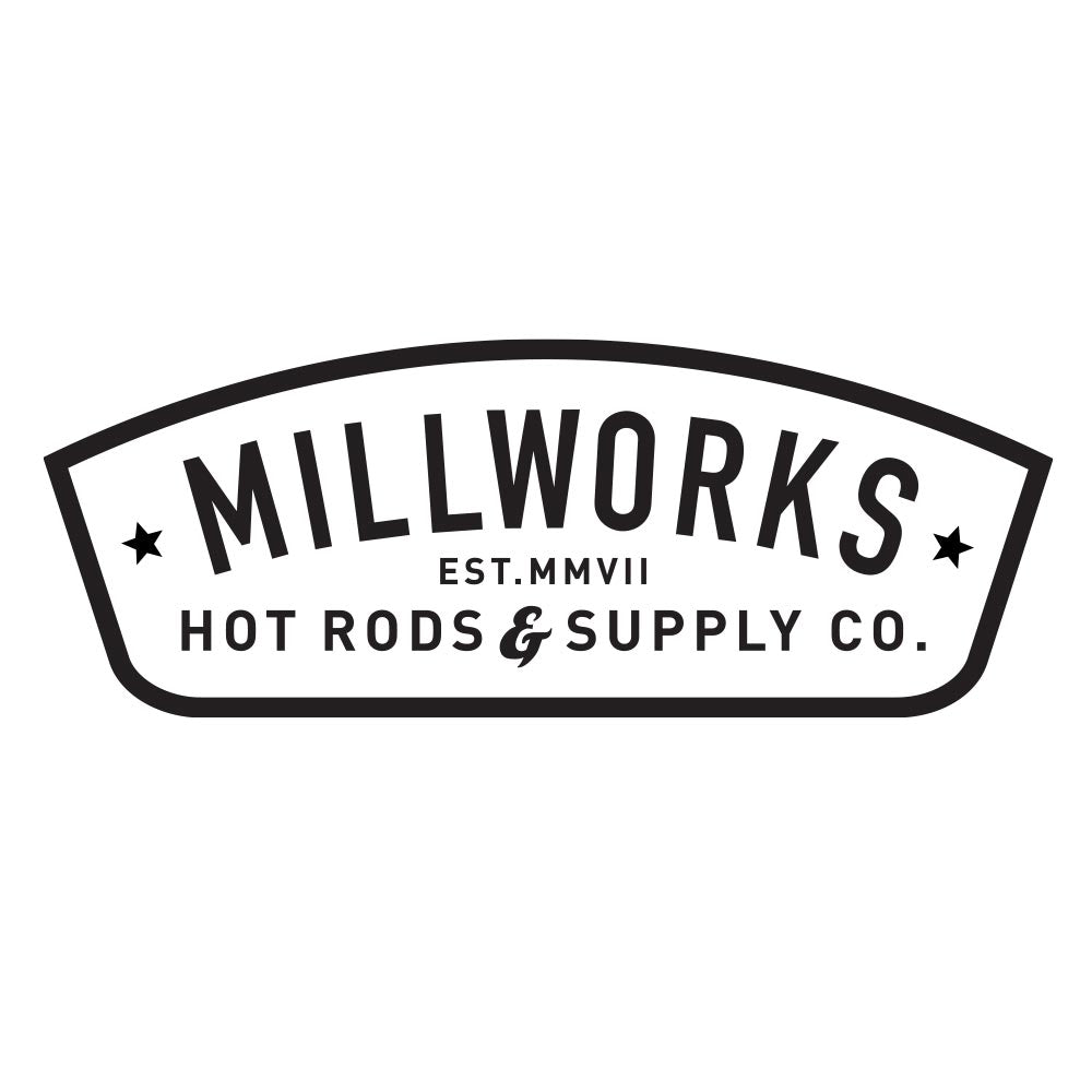 Millworks Shop Window Sticker 3.5" x 1.5" Millworks Hot Rod