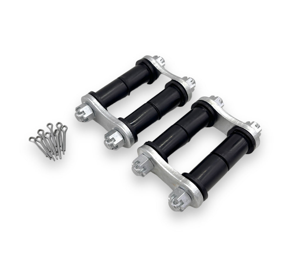 Rear Spring Shackles Plain Steel Plates 2.25" Width and .75" Urethan