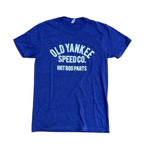 Old Yankee Speed Co. Varsity Short Sleeve Tee Shirt - Heathered Blue