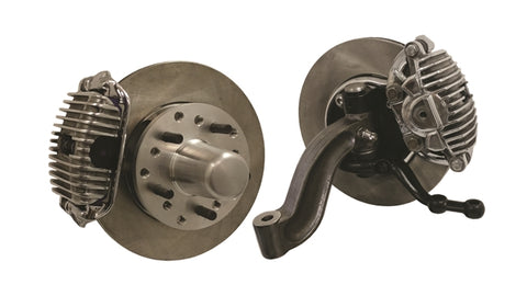 Hot Rod Finned Premium Front Disc Brake Kit for '37 - '41 Spindles Polished