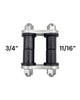 Front Spring Shackles Plain Steel Plates for Stock Model A Perches - 1.75" Width x .6875" and .75" Urethane Bushings