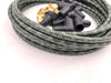 Flathead V8 7.8 MM Vintage Cloth Covered Suppression Core Spark Plug Wires - Universal Fit Black with Green Double Tracer