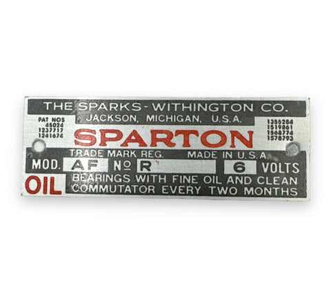 Sparton Horn Plate - Ford Model A 1928-1931