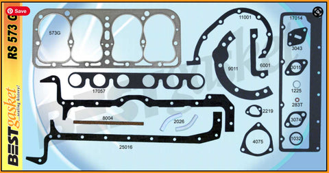 Engine Gasket Set - Best Brand with Graphtite - Ford Model B 4 Cylinder 1932-1934