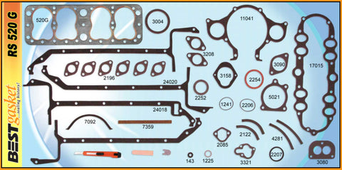 Engine Gasket Set - Best Brand with Graphtite - Ford Flathead 60HP V8 1937-1940
