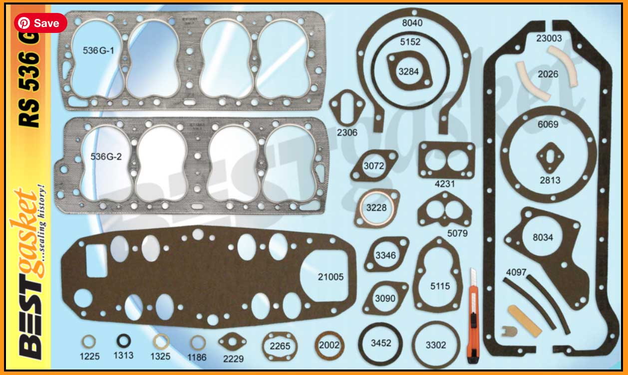 Best Gasket Full Engine Gasket Set – 1936-1948 Lincoln 267 292 305 V12, Vintage RS707SA