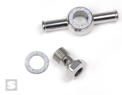 Banjo fitting double end for fuel gauge - Stromberg 97