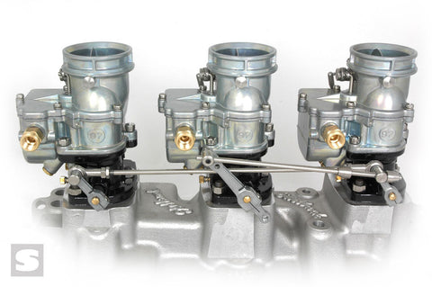Stromberg Progressive 3x2 Linkage with kickdown. 4-3/4in.