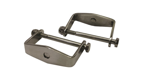 Model A Polished 2 1/4" Rear Spring Clamps Stamped
