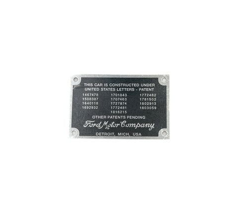 patent plate - Ford passenger 1932-1934